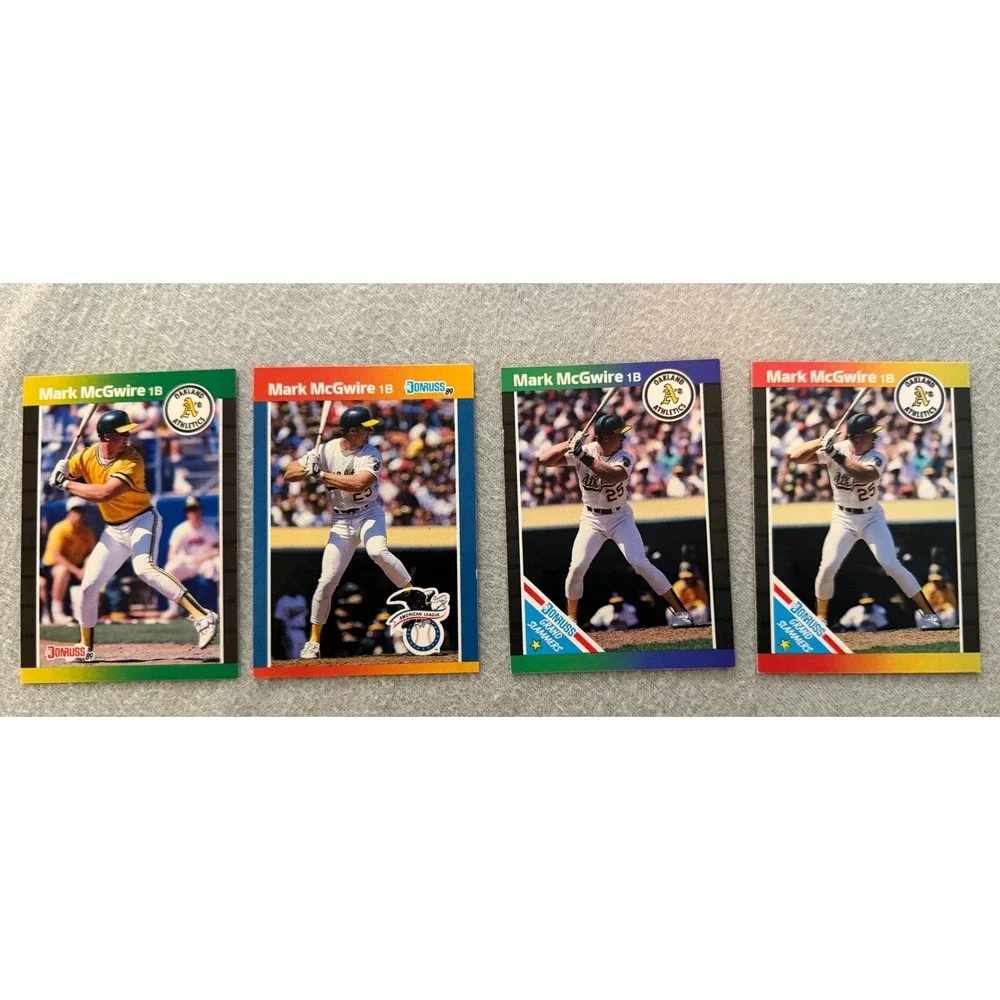 Mark McGwire Donruss Baseball Card Lot of 4 1989 #95 #1 Grand Slammers #7